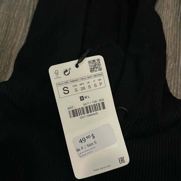 Zara Black Turtleneck Ribbed Hoodie - brand new with tags - Picture 6 of 6